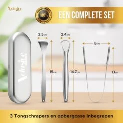 Xclusive-lifestyle® - Luxe RVS Tongschraperset - 4-Delige Professionele Tongreiniger - Mondverzorging - Mondhygiëne - Herbruikbaar En Duurzaam - Ayurveda - Aanbevolen Door Tandartsen 11 Xclusive-lifestyle® - Luxe RVS Tongschraperset - 4-Delige Professionele Tongreiniger - Mondverzorging - Mondhygiëne - Herbruikbaar En Duurzaam - Ayurveda - Aanbevolen Door Tandartsen -Verzorgingsproducten Verkoop 1200x1200 349