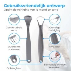 Nuvance - Professionele Tongschraper - 3 In 1 Set - Voor Mondverzorging - Tongreiniger - Tong Schraper - Tongue Scraper - RVS 15 Nuvance - Professionele Tongschraper - 3 In 1 Set - Voor Mondverzorging - Tongreiniger - Tong Schraper - Tongue Scraper - RVS -Verzorgingsproducten Verkoop 1200x1200 363