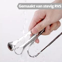 AdroitGoods RVS Tongschraper Set Voor Mondverzorging - 4 Stuks - Tongreiniger/Tongborstel & Tong Schraper -Verzorgingsproducten Verkoop 1200x1200 369