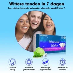 Diamond White - Teeth Whitening Strips - 28x Strips - Zonder Peroxide (0%) - Tandenbleekset - Tandenbleek Strips – Mint -Verzorgingsproducten Verkoop 1200x1200 436