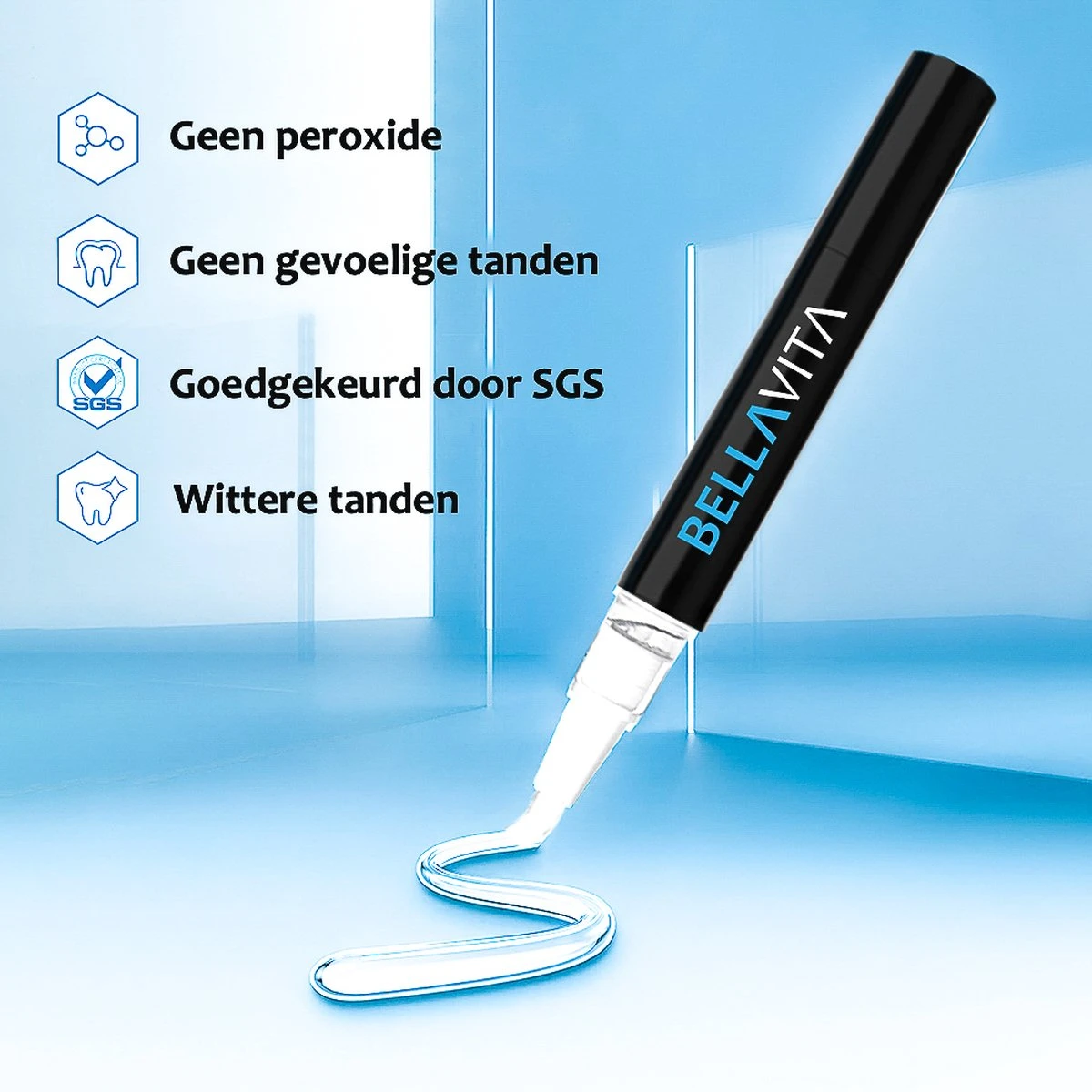 BELLAVITA Tandenbleekset - Tanden Bleken - Teeth Whitening Kit - Tandenblekers - 4 Gelpennen - Zonder Peroxide - 100% Natuurlijk - Witte Tanden 7 BELLAVITA Tandenbleekset - Tanden Bleken - Teeth Whitening Kit - Tandenblekers - 4 Gelpennen - Zonder Peroxide - 100% Natuurlijk - Witte Tanden - Afbeelding 5