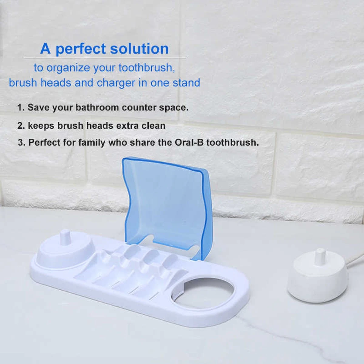 IBright Elektrische Tandenborstel Houder & Opzetborstelhouder - Met Opbergunit Voor 4 Opzetborstels - Universeel - Geschikt Voor Oral B Toothbrush 4 IBright Elektrische Tandenborstel Houder & Opzetborstelhouder - Met Opbergunit Voor 4 Opzetborstels - Universeel - Geschikt Voor Oral B Toothbrush - Afbeelding 2