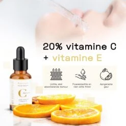 Essentials Premium Vitamin C Serum | 60 ML | 20% C Serum | Met Vitamine E | Gezichtsserum Vrouwen | Vitamine C Serum Gezicht | Vit C Serum | Anti Rimpel | Tegen Pigmentvlekken | -Verzorgingsproducten Verkoop 1200x1200 670