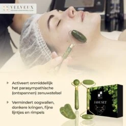 Velveux Gua Sha Jade Steen Gezichtsroller 4 Delige Set Cadeau Voor Vrouw - Geschenkset Vrouwen - Jade Roller - Gezichtsmassage - Valentijnsdag Cadeau -Verzorgingsproducten Verkoop 1200x1200 774