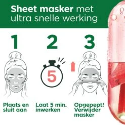 Garnier SkinActive Ampul Sheet Mask Met Watermeloen & Hyaluronzuur Gezichtsmasker - 5 Stuks -Verzorgingsproducten Verkoop 1200x1200 845