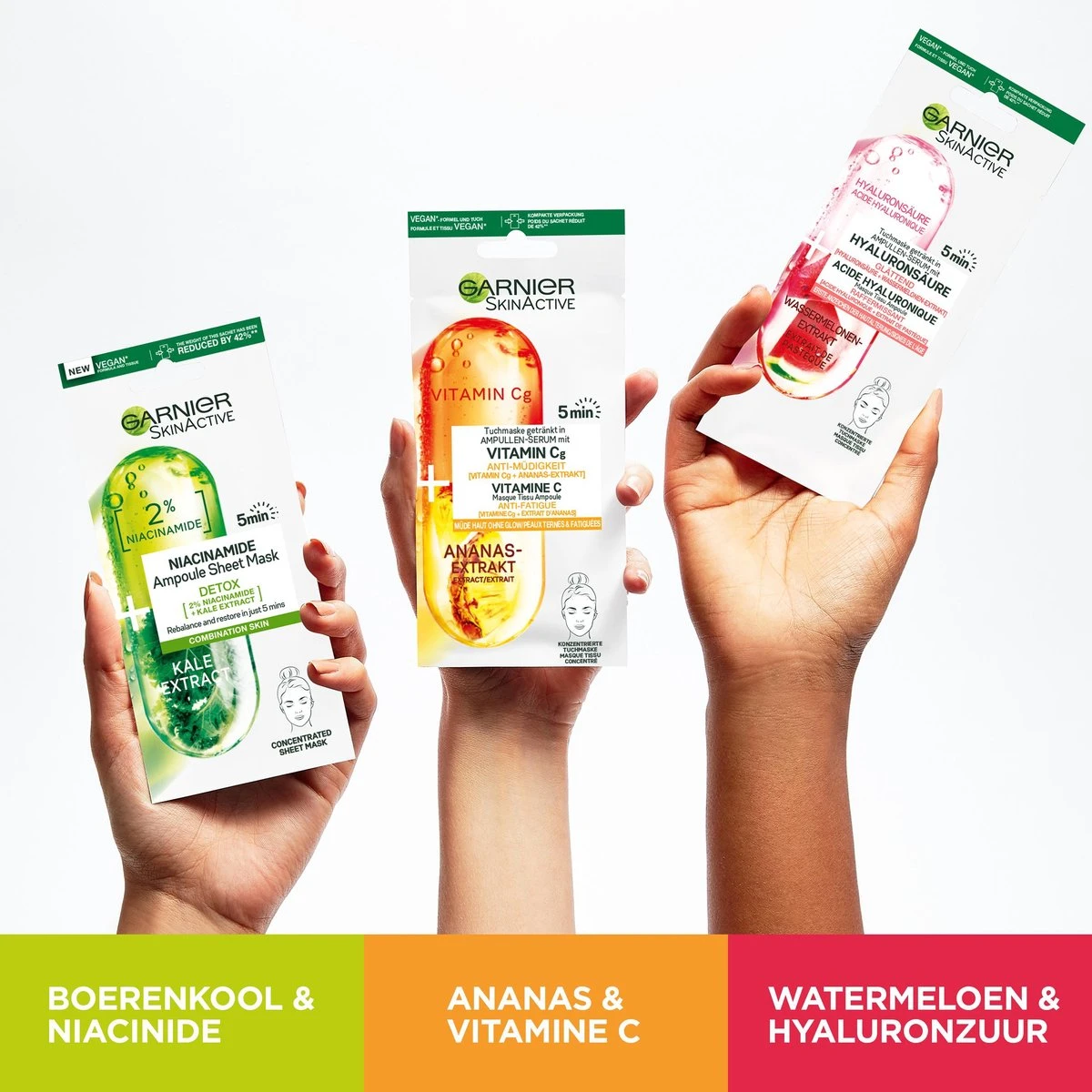 Garnier SkinActive Ampul Sheet Mask Met Boerenkool & Niacinamide - 5 Stuks 7 Garnier SkinActive Ampul Sheet Mask Met Boerenkool & Niacinamide - 5 Stuks - Afbeelding 5