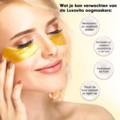 Collageen Oogmasker Luxovita - Wallen Wegwerken/Donkere Kringen/Rimpels - Hydraterend - 24k Goud Oog Masker - Eye Pads - Gel Oogmaskers - 60 Stuks -Verzorgingsproducten Verkoop 1200x1200 871