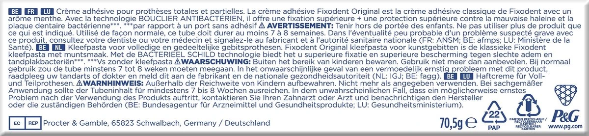 Fixodent Original - Kleefpasta - 70.5 G 14 Fixodent Original - Kleefpasta - 70.5 G - Afbeelding 12