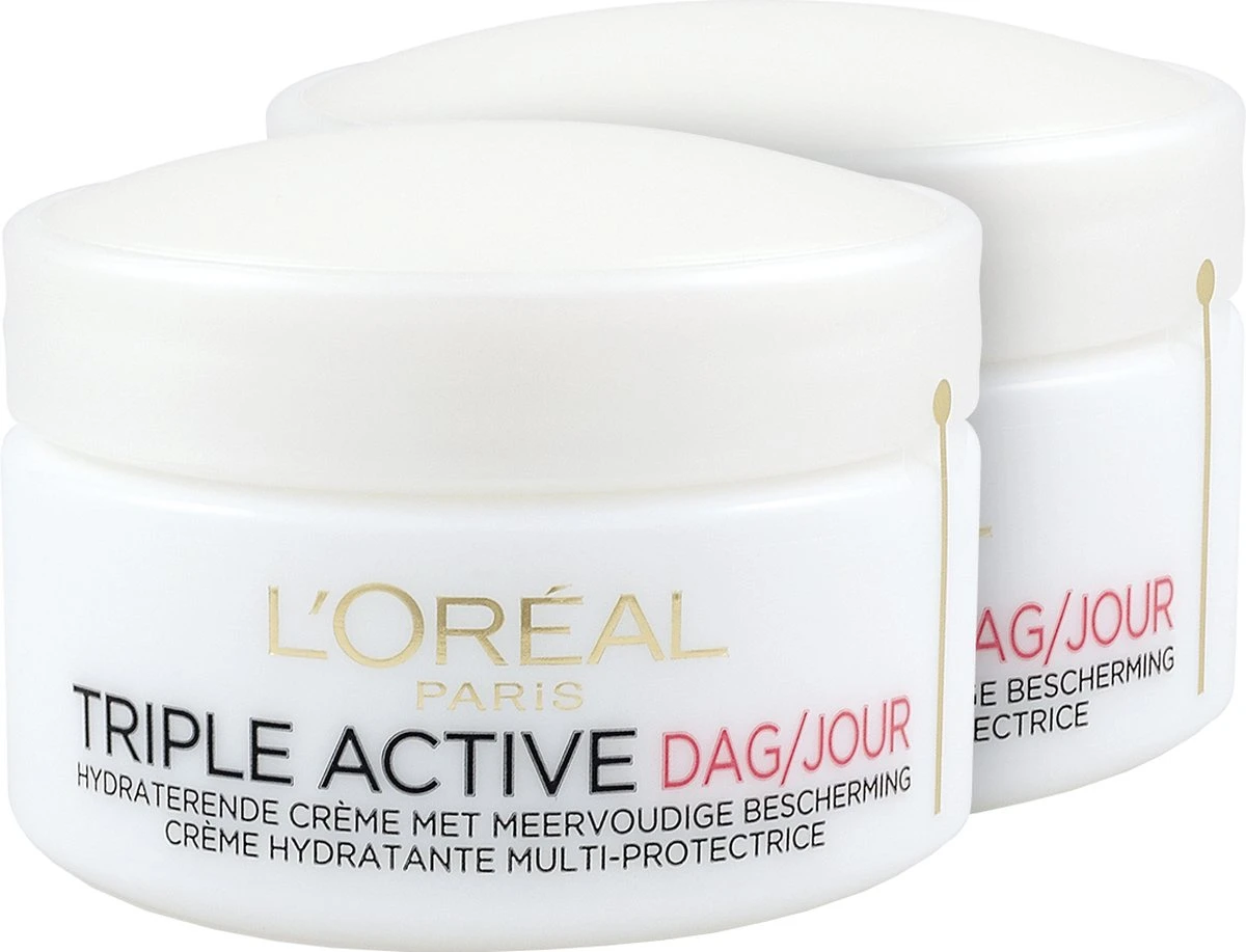 L'Oréal Paris Triple Active Dagcrème - 2 X 50 Ml - Voordeelverpakkking - Gecombineerde & Droge Huid 11 L'Oréal Paris Triple Active Dagcrème - 2 X 50 Ml - Voordeelverpakkking - Gecombineerde & Droge Huid - Afbeelding 9