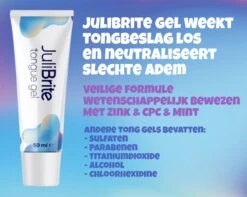 JuliBrite® Tong Gel (50ML) & Tongschraper - Reinigt Witte Tong Aanslag - Tegen Slechte Adem - Met Zink & CPC - Tongreiniger Set - Halitose & Beslagen Tong 12 JuliBrite® Tong Gel (50ML) & Tongschraper - Reinigt Witte Tong Aanslag - Tegen Slechte Adem - Met Zink & CPC - Tongreiniger Set - Halitose & Beslagen Tong -Verzorgingsproducten Verkoop 1200x959 2