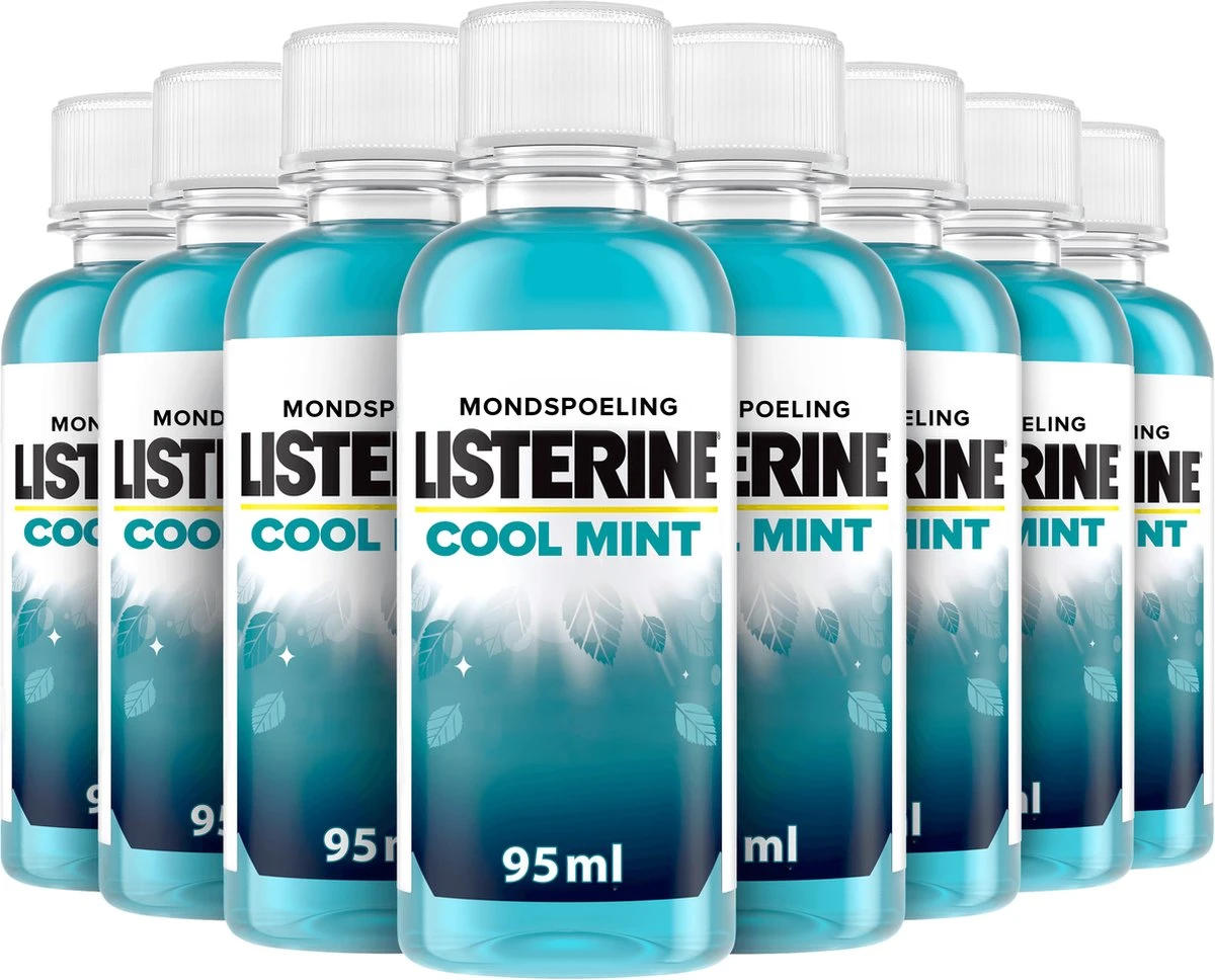 Listerine Cool Mint Mondwater, Mondspoeling Met Intens Frisse Muntsmaak, Bestrijdt Schadelijke Bacteriën Voor Gezond Tandvlees, 8 X 95 Ml 4 Listerine Cool Mint Mondwater, Mondspoeling Met Intens Frisse Muntsmaak, Bestrijdt Schadelijke Bacteriën Voor Gezond Tandvlees, 8 X 95 Ml - Afbeelding 2