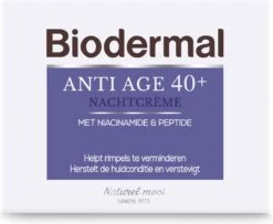 Biodermal Anti Age Nachtcrème 40+ - Nachtcrème Met Niacinamide & Peptide - Herstelt De Huidconditie En Verstevigt - 50ml -Verzorgingsproducten Verkoop 1200x985 2