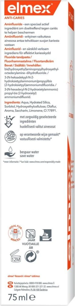 Elmex Anti Caries Tandpasta 4 X 75ml - Voordeelverpakking -Verzorgingsproducten Verkoop 296x1200 1