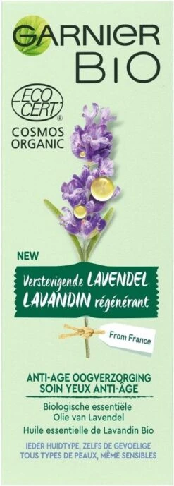 Garnier Bio Anti-age Oogcrème - 15 Ml - Alle Huidtypes - Revitaliserende Lavendel -Verzorgingsproducten Verkoop 430x1200 1