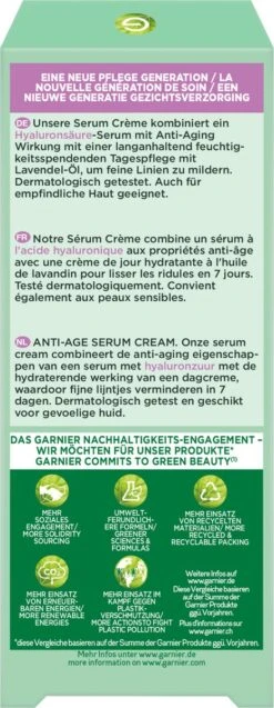 Garnier Bio Anti-Aging Serum Cream Met Hyaluronzuur - 50 Ml -Verzorgingsproducten Verkoop 465x1200 2