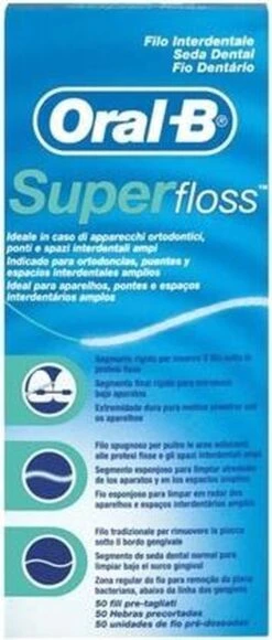 Oral B Oral-B Superfloss - 50 Stuks - Flosdraad 24 Oral B Oral-B Superfloss - 50 Stuks - Flosdraad -Verzorgingsproducten Verkoop 511x1200 1