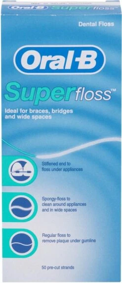 Oral B Oral-B Superfloss - 50 Stuks - Flosdraad 21 Oral B Oral-B Superfloss - 50 Stuks - Flosdraad -Verzorgingsproducten Verkoop 519x1200