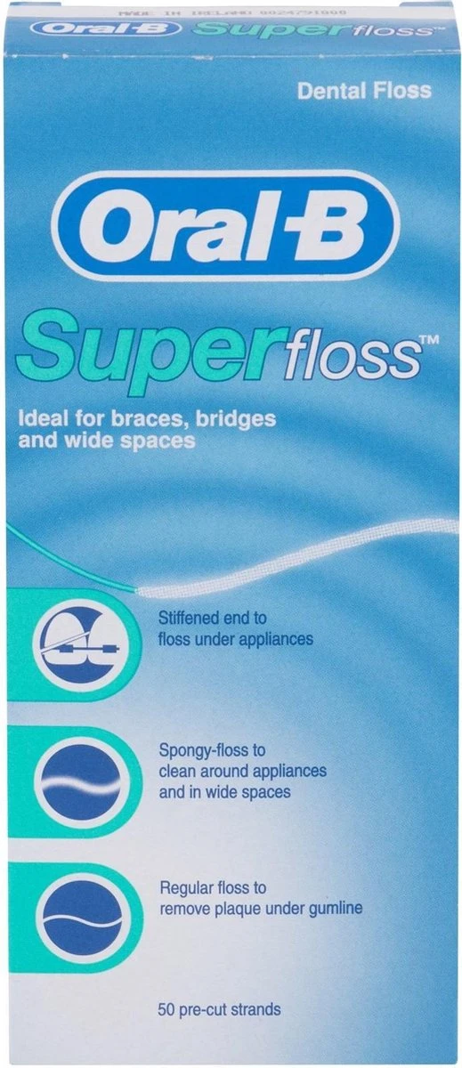 Oral B Oral-B Superfloss - 50 Stuks - Flosdraad 8 Oral B Oral-B Superfloss - 50 Stuks - Flosdraad - Afbeelding 6