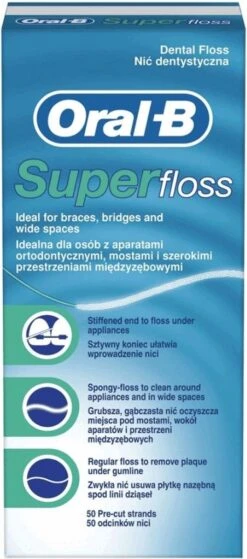 Oral B Oral-B Superfloss - 50 Stuks - Flosdraad 27 Oral B Oral-B Superfloss - 50 Stuks - Flosdraad -Verzorgingsproducten Verkoop 530x1200 5