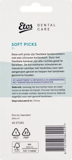Etos Soft Picks - Tandenstokers - XL - 40 Stuks -Verzorgingsproducten Verkoop 542x1200