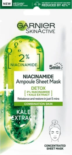 Garnier SkinActive Ampul Sheet Mask Met Boerenkool & Niacinamide - 5 Stuks 17 Garnier SkinActive Ampul Sheet Mask Met Boerenkool & Niacinamide - 5 Stuks -Verzorgingsproducten Verkoop 560x1200 2