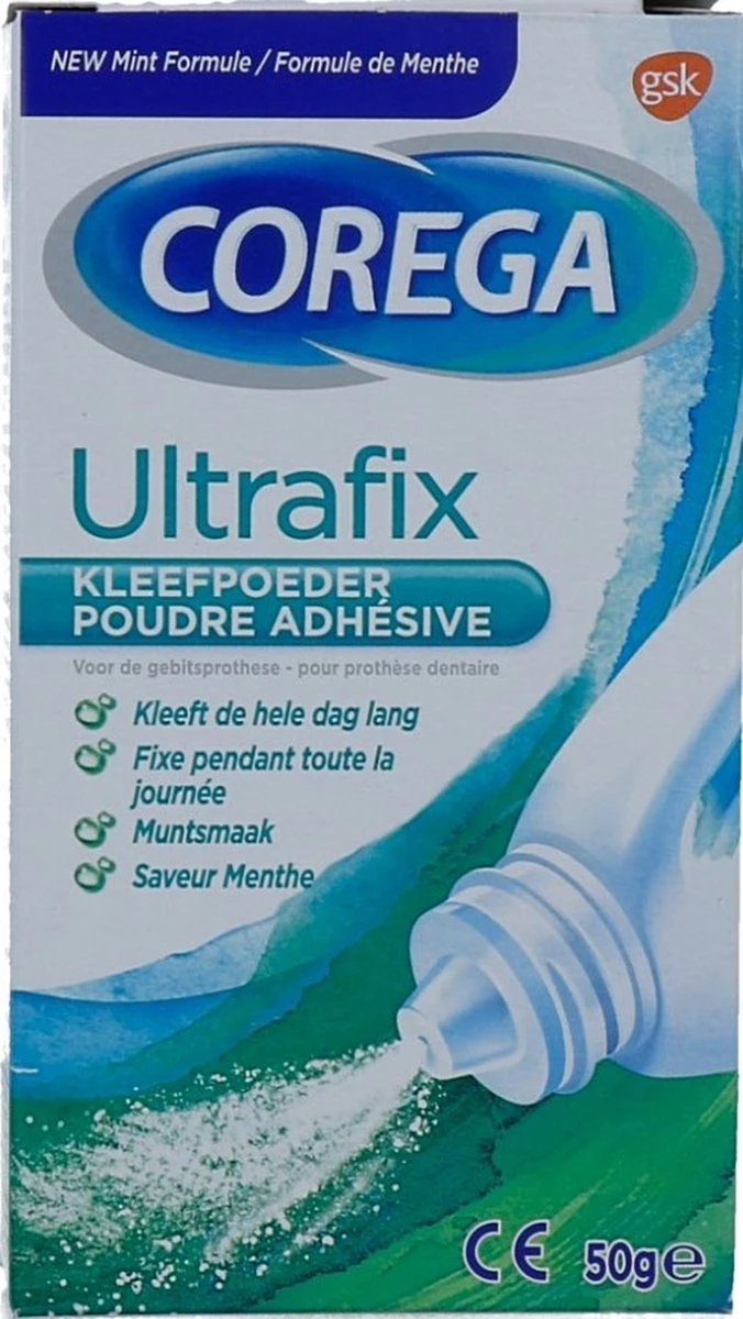 Corega Ultrafix Kleefpoeder Kunstbitverzorging 50 Gr 8 Corega Ultrafix Kleefpoeder Kunstbitverzorging 50 Gr - Afbeelding 6