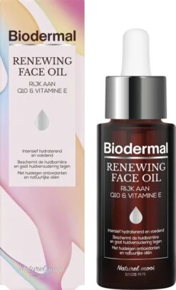 Biodermal Gezichtsolie - Renewing Face Oil Met Krachtige Huideigen Antioxidanten Q10 - Perfect Te Mengen Met Dagcrème - 30ml