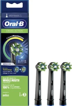 Oral B Oral-B CrossAction - Met CleanMaximiser-technologie - Opzetborstels - Zwart - 3 Stuks -Verzorgingsproducten Verkoop 811x1200