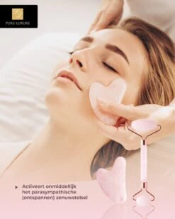 Jade Roller Rozenkwarts - Jade Roller - Gezichtsroller - Gua Sha - Rose Quartz - Gua Sha Jade - Jade - Massage - 2 Delige Set - Skincare - Valentijnsdag Cadeau -Verzorgingsproducten Verkoop 960x1200 34