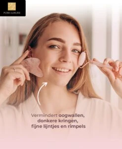 Jade Roller Rozenkwarts - Jade Roller - Gezichtsroller - Gua Sha - Rose Quartz - Gua Sha Jade - Jade - Massage - 2 Delige Set - Skincare - Valentijnsdag Cadeau -Verzorgingsproducten Verkoop 983x1200